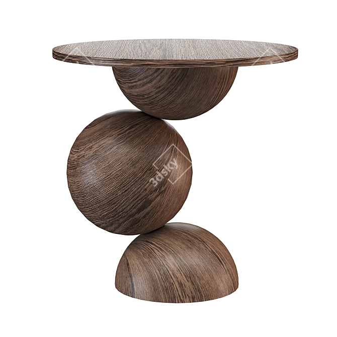 Aogashima Oak Lacquered Table 3D model image 4