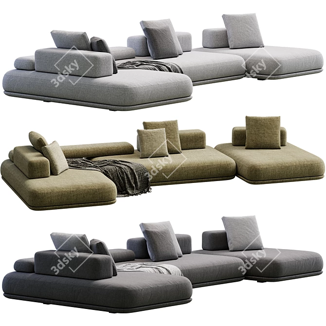 Modern Flat Sofa Design | Como 3D model image 3