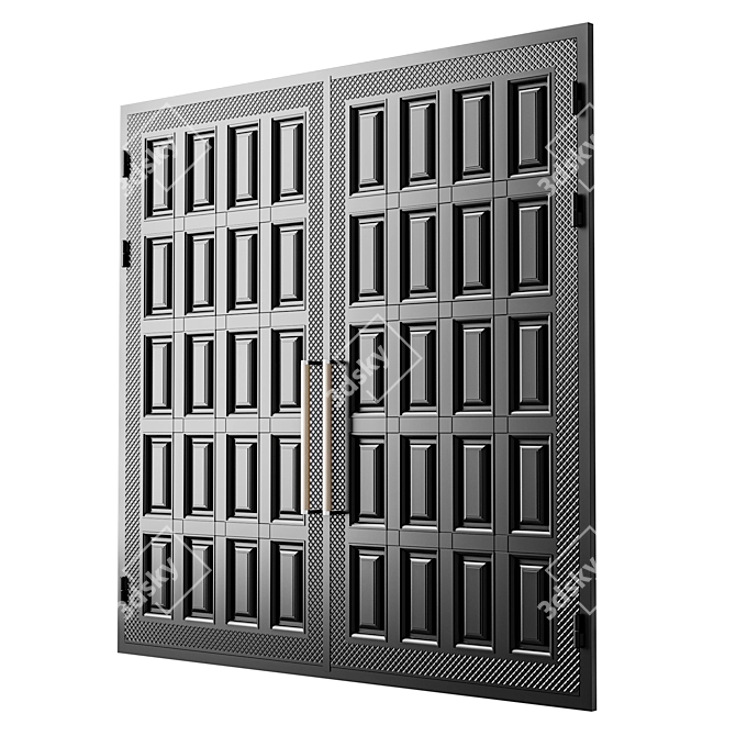 Modern Black Gate 3D Model 3D model image 2