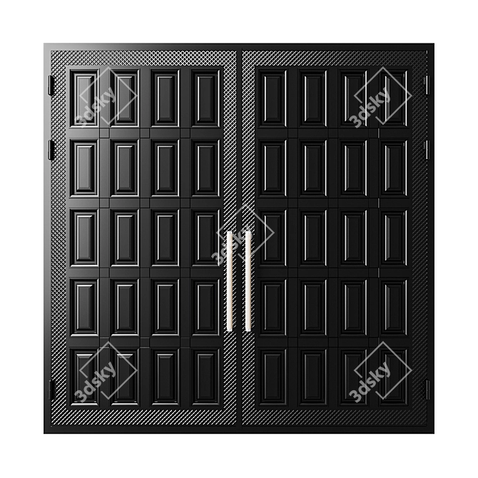 Modern Black Gate 3D Model 3D model image 3