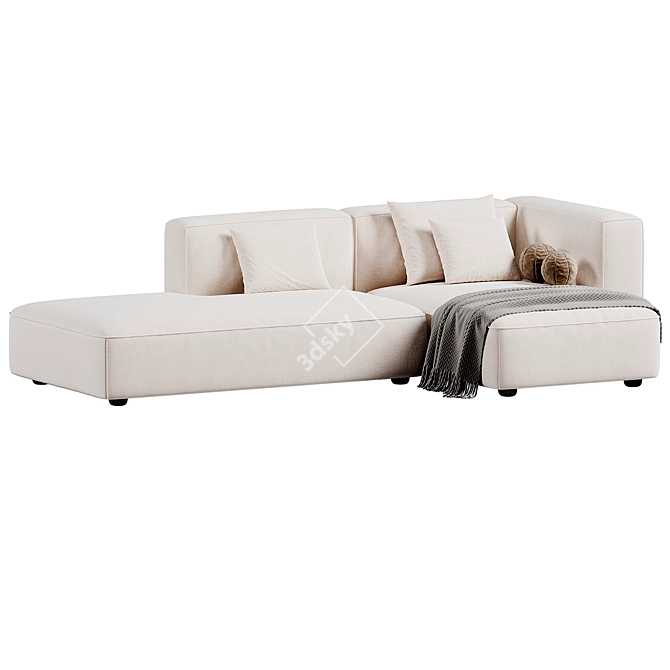 Luxurious Butter Soft Sofa 3D model image 2