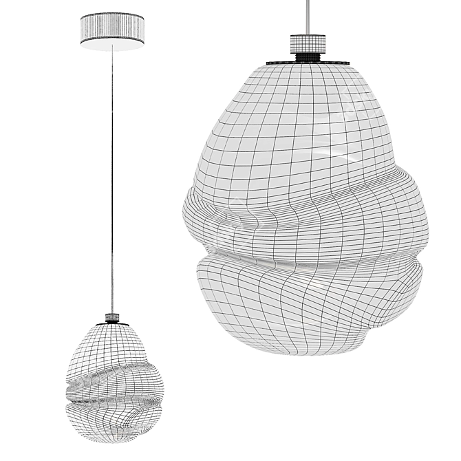 OMAM Black Pendant Light 710mm 3D model image 4