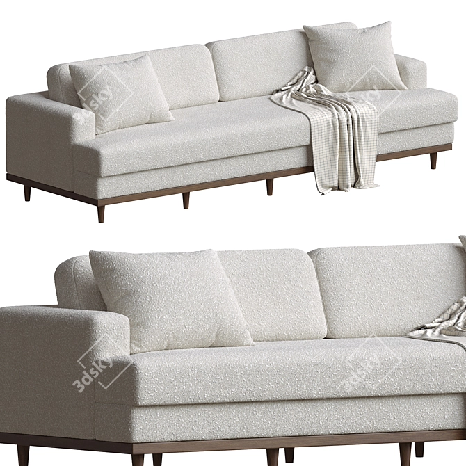 Elegant Olivia Full-Length Sofa 3D model image 1