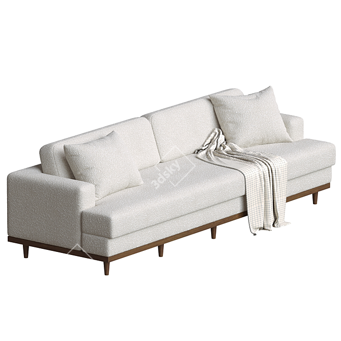 Elegant Olivia Full-Length Sofa 3D model image 2