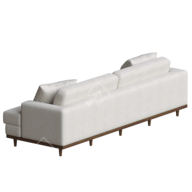 Elegant Olivia Full-Length Sofa 3D model image 3