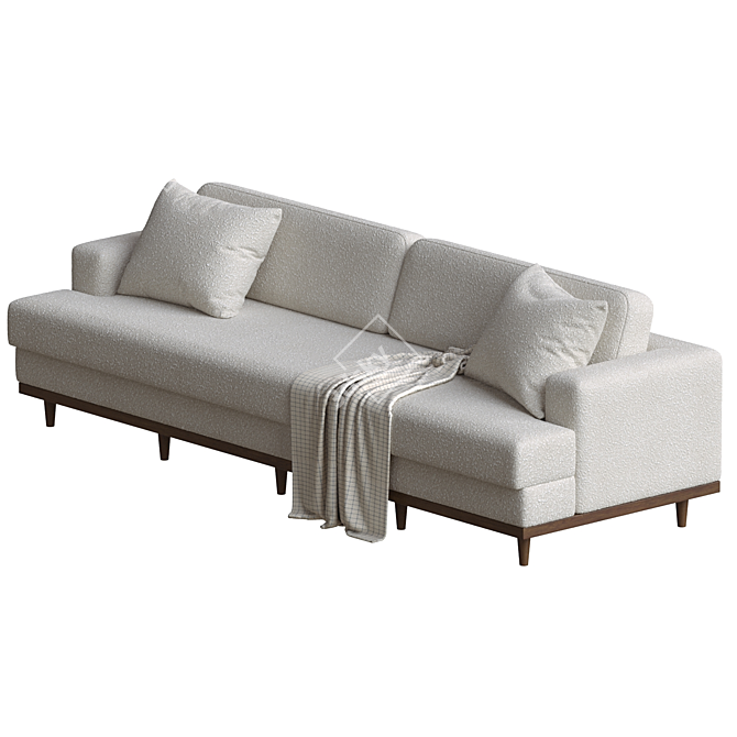 Elegant Olivia Full-Length Sofa 3D model image 4