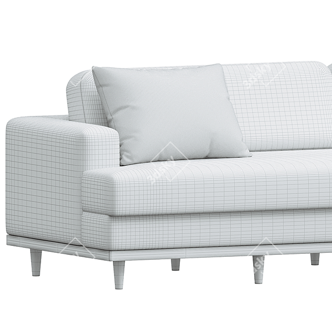 Elegant Olivia Full-Length Sofa 3D model image 5