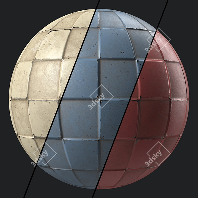 Metal Panels PBR Painting Textures 3D model image 7