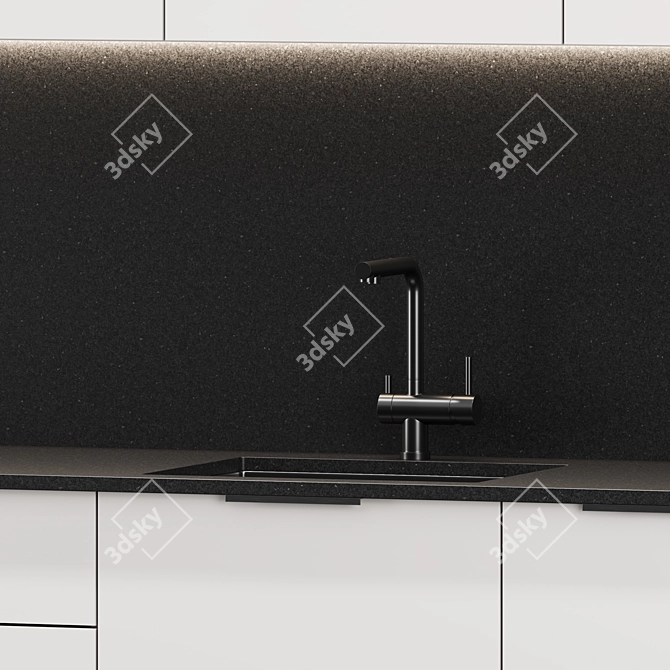 Custom Modern Style Kitchen Set 3D model image 4