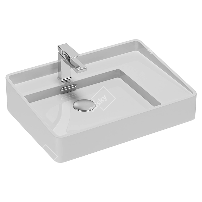 Elegant Arezzo Above Counter Basin 3D model image 1