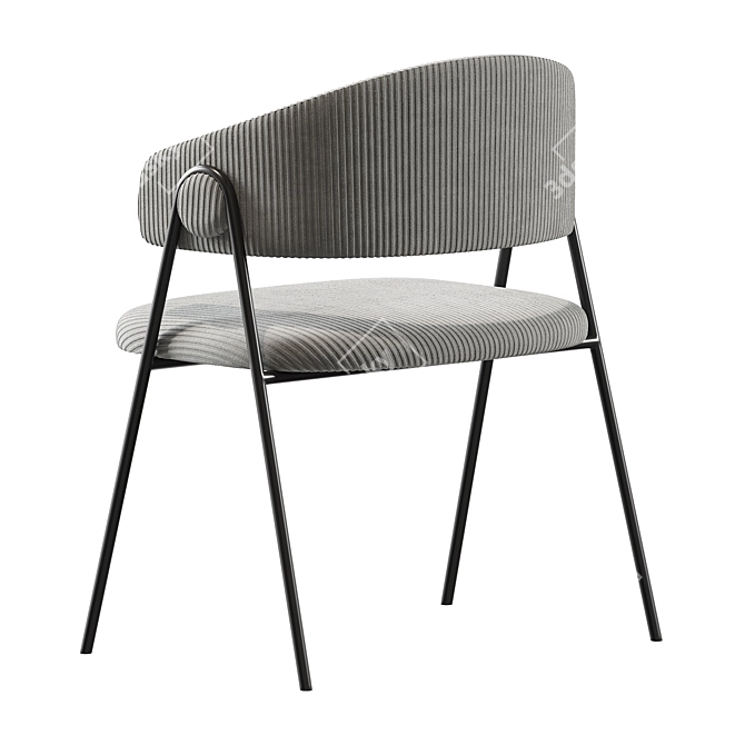 Collins Velvet Grey Chair 3D model image 6