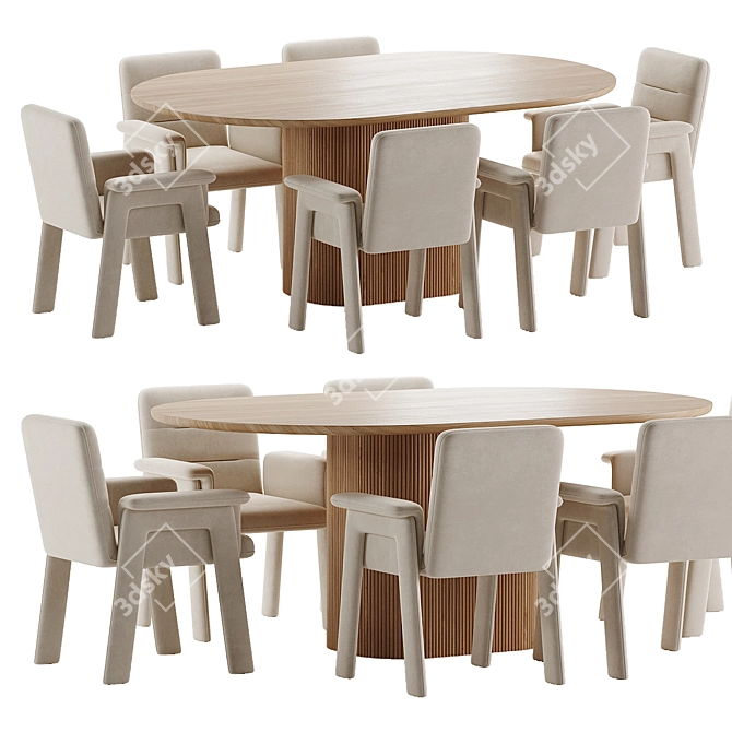 Sophisticated Dining Set 110 3D model image 1