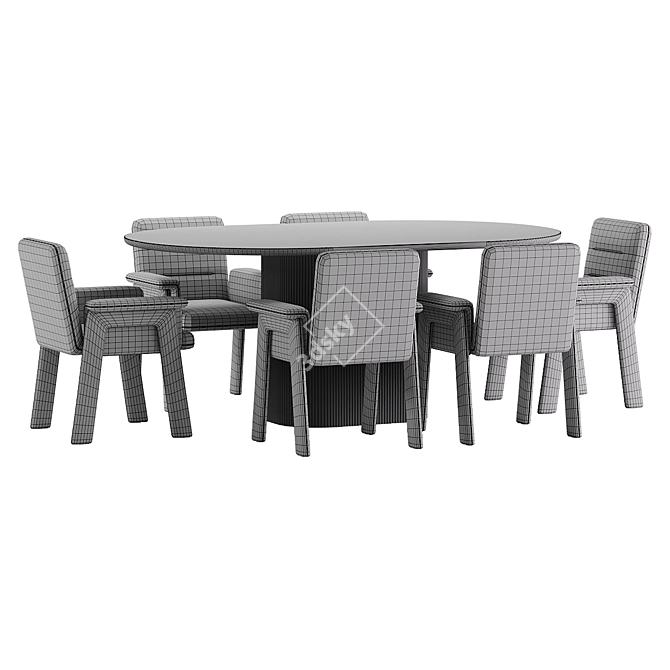 Sophisticated Dining Set 110 3D model image 6