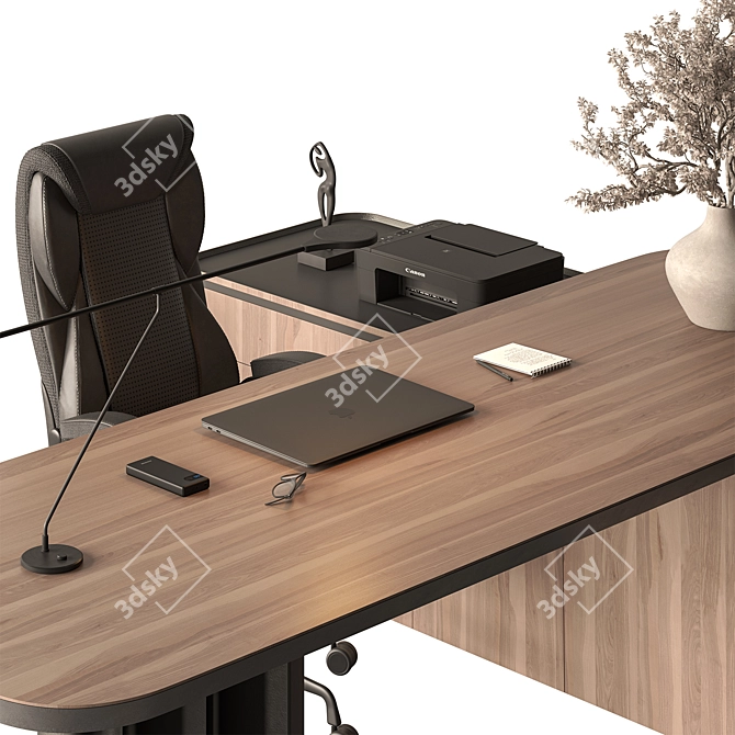 Executive Office Desk - Premium Design 3D model image 4