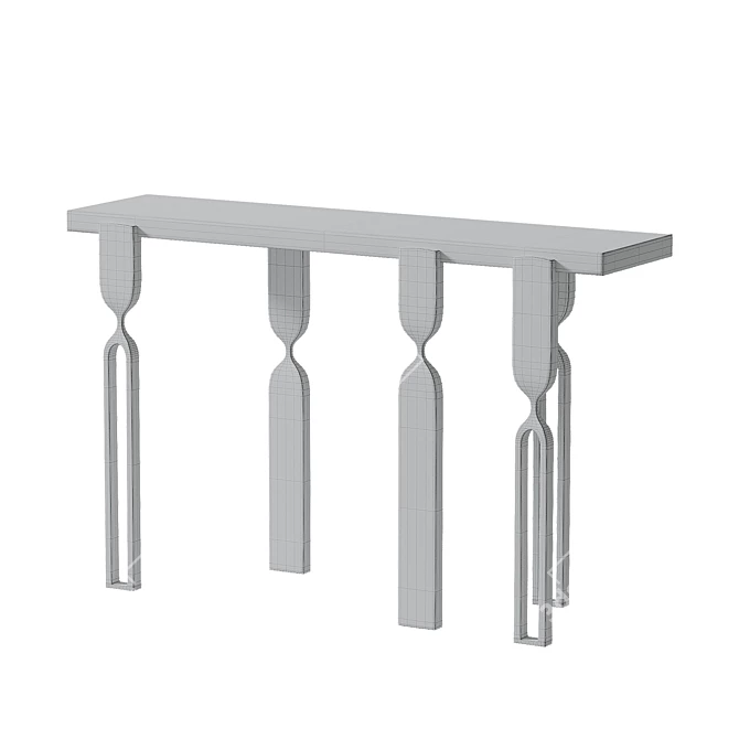 Luxury Cream Shagreen Console Table 3D model image 4