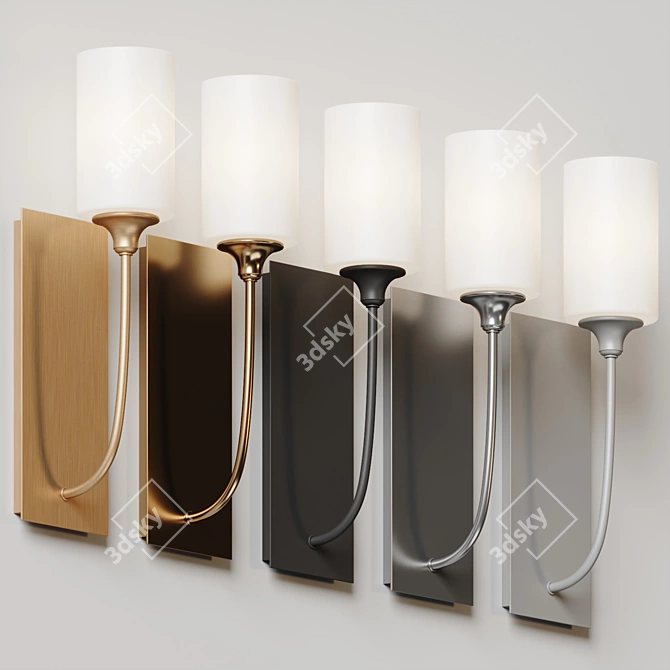 Elegant Rectangular Celeste Wall Sconce 3D model image 4