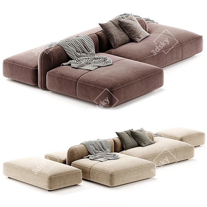 Luxurious Royalty Sectional Sofa 2022 3D model image 2