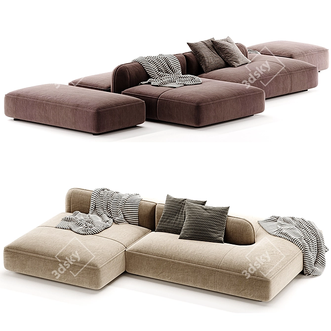 Luxurious Royalty Sectional Sofa 2022 3D model image 4