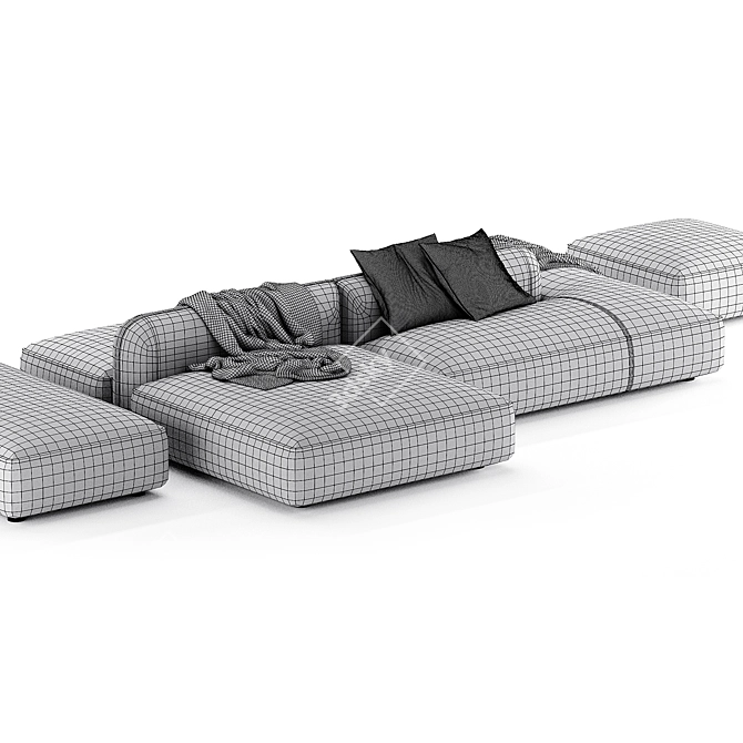 Luxurious Royalty Sectional Sofa 2022 3D model image 5