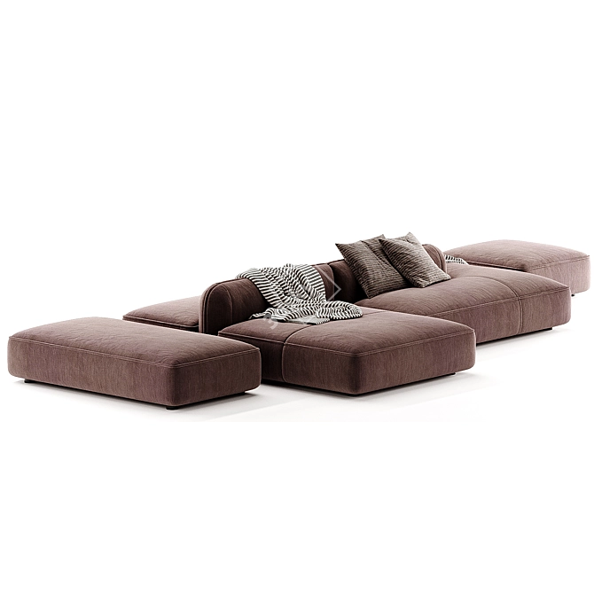 Luxurious Royalty Sectional Sofa 2022 3D model image 6