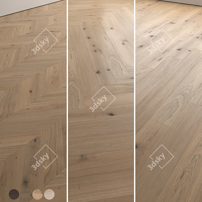 Luxury Wood Floor Set 3D 3D model image 1