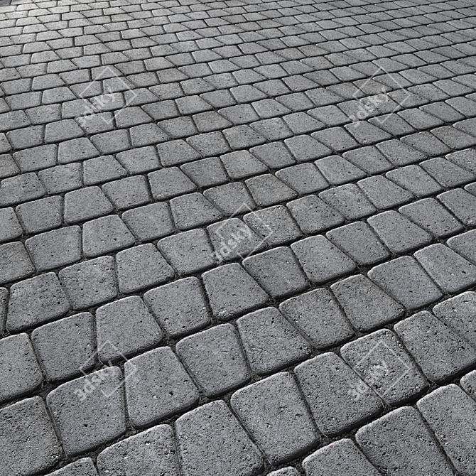 Seamless Paving Stone Detail 3D model image 6