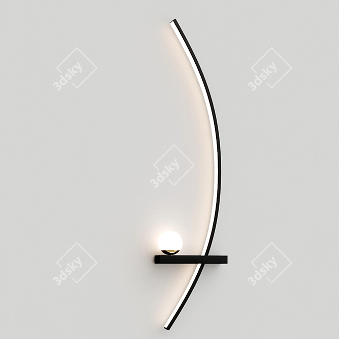 Modern Minimalist LED Wall Lamp 3D model image 5