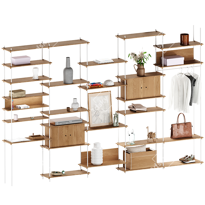 Customizable Floor Standing Shelving System 3D model image 8