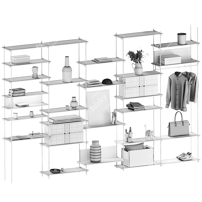 Customizable Floor Standing Shelving System 3D model image 9