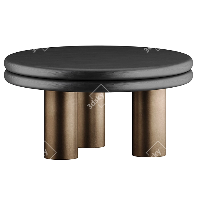 Elegant Metal Tripod Coffee Table 3D model image 1