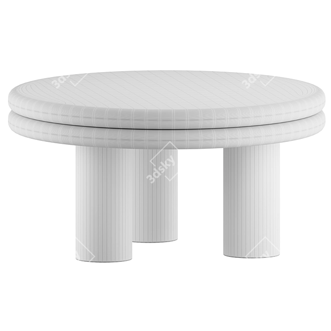 Elegant Metal Tripod Coffee Table 3D model image 2