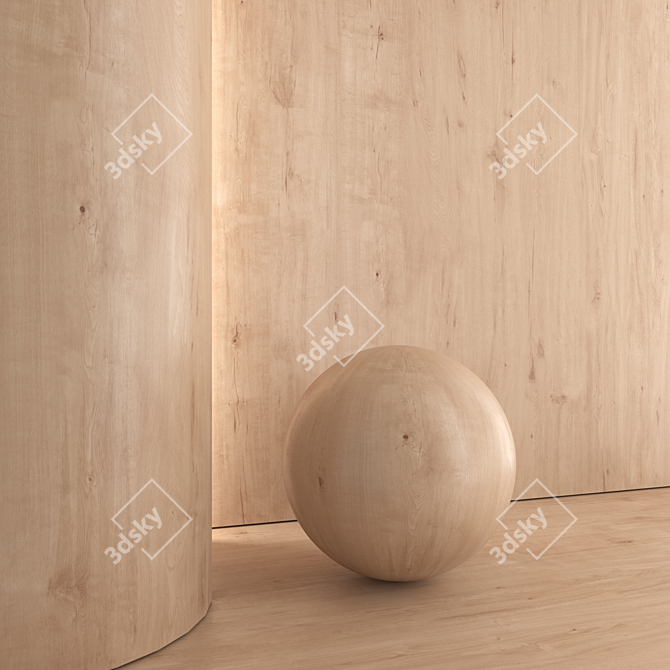 Oak Wood Material Set - PBRTextures 3D model image 3