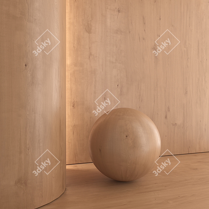 Oak Wood Material Set - PBRTextures 3D model image 4