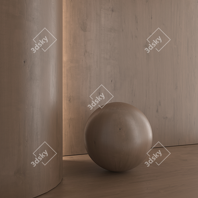 Oak Wood Material Set - PBRTextures 3D model image 5