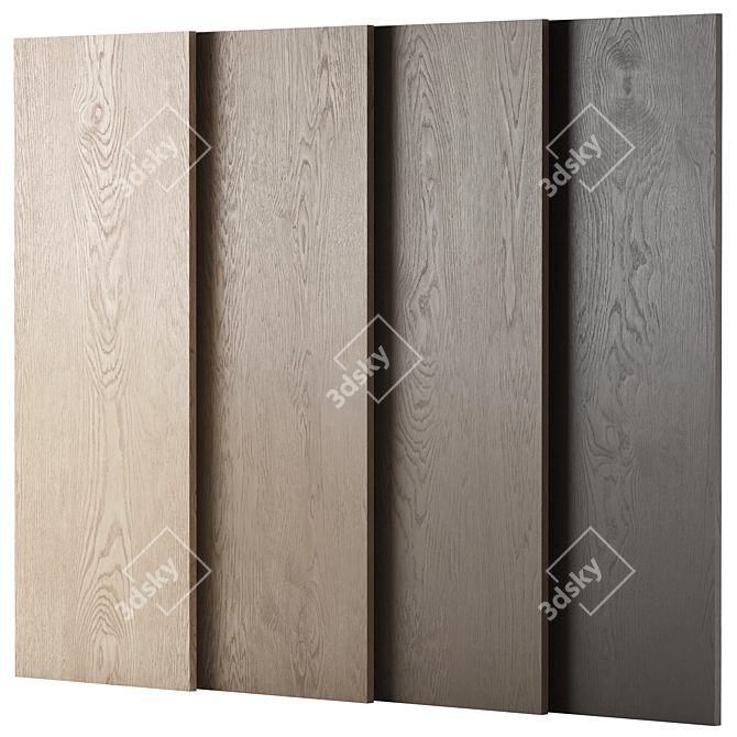 Oak Wood Material PBR Textures 3D model image 1