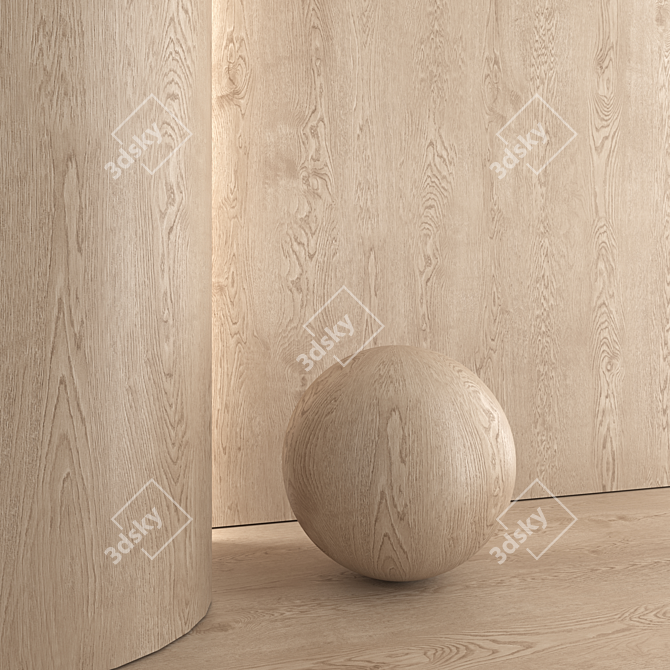 Oak Wood Material PBR Textures 3D model image 5
