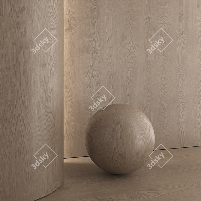 Oak Wood Material PBR Textures 3D model image 6