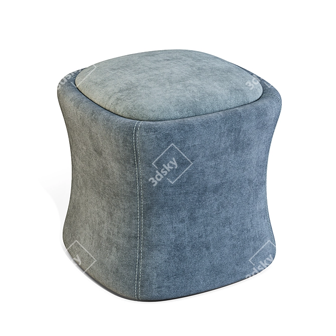 Elegant Leather Pouf by Durame 3D model image 2