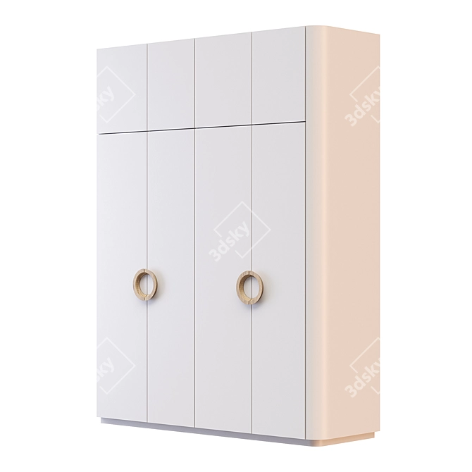 Radius Corner Wardrobe Cabinet 3D model image 3