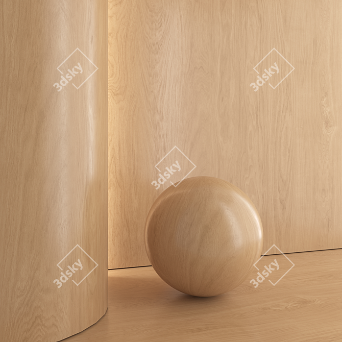 Title: Oak Wood 3D Model Kit 3D model image 4