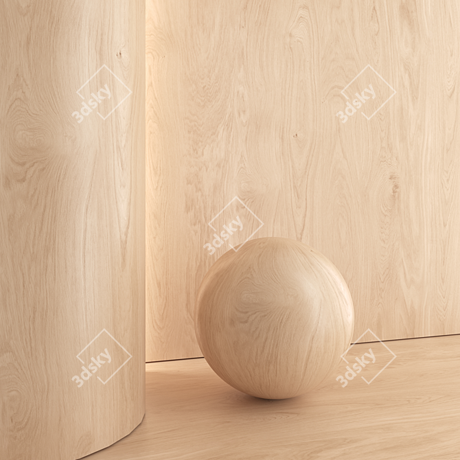  Oak Wood Material 30: PBR, 4 Colors, 8K Textures 3D model image 3