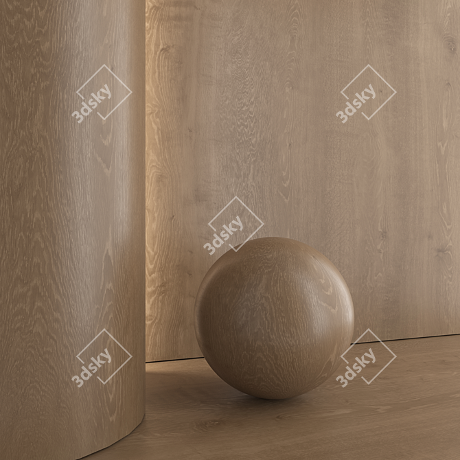 High-Quality Oak Wood Material 3D model image 5