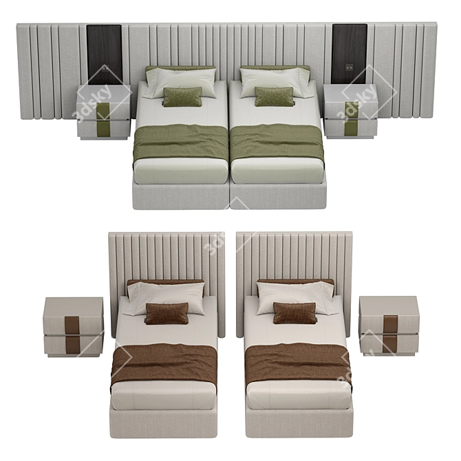 Elegant Bed by Luzaro 3D model image 4