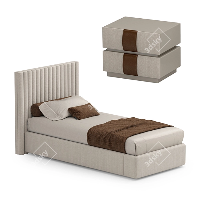 Elegant Bed by Luzaro 3D model image 5