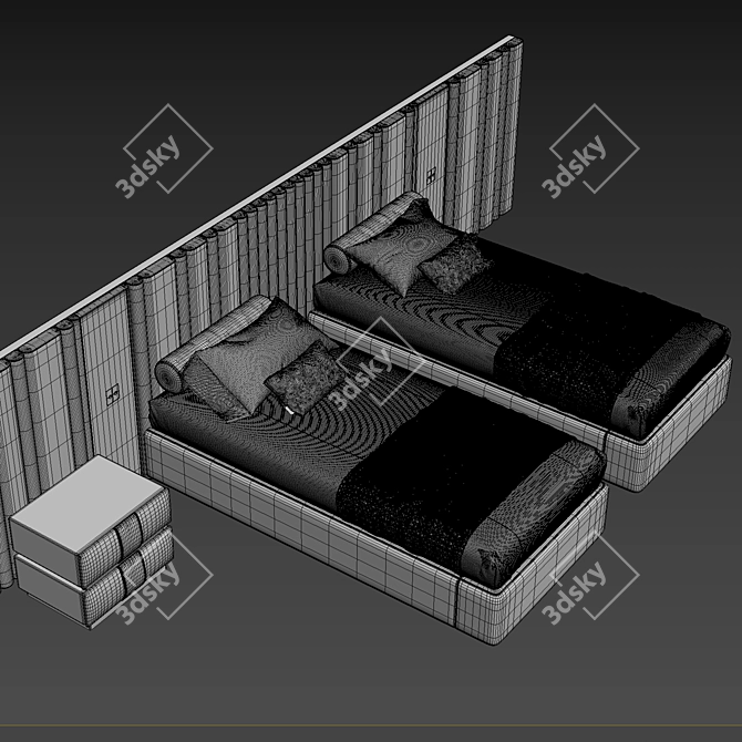 Elegant Bed by Luzaro 3D model image 7