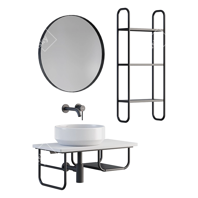 Modern Bathroom Furniture Set Uno 3D model image 1