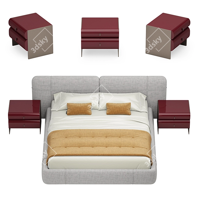 Title: Luzaro Factory Bed 3D model image 5