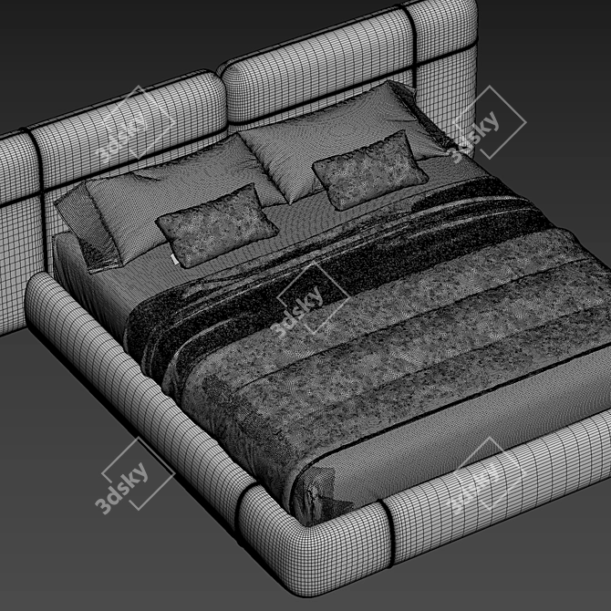 Title: Luzaro Factory Bed 3D model image 6