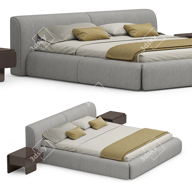 Title: Quality Bed by Luzaro 3D model image 1