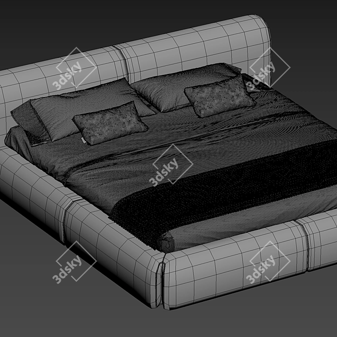 Title: Quality Bed by Luzaro 3D model image 5